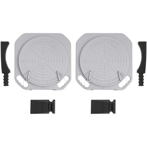 2x plateau tournant pour roue de voiture, kit d'outils pour l'alignement des roues avant de camion, 5 tonnes, gris