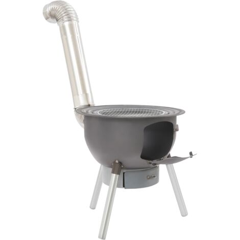 Poêle à bois multifonction avec grille, grand barbecue à charbon portable, réchaud de camping pour la cuisine en plein air ou dans le jardin, poêle à bois de style chinois