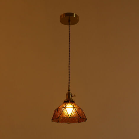 Lustre 19 x 19 cm, lustre de table à manger, lustre de salon, luminaire de plafond de style industriel et rustique, idéal pour l'éclairage de l'entrée, du salon et de l'îlot de cuisine (1/5)