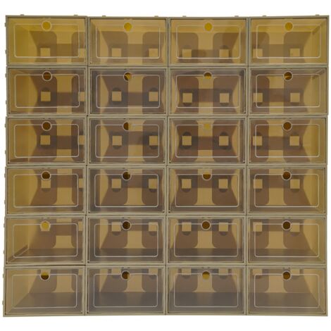 24 boîtes à chaussures, empilables et pliables, vert avocat, avec couvercle, unisexes, dimensions : 33 x 23 x 14 cm (1/5)