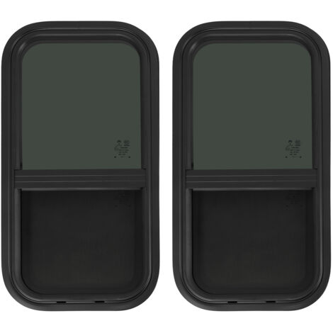 Fenêtre pour camping-car, modèle Teardrop, 30,5 cm (L) x 61 cm (H), à coulissement vertical, kit de remplacement pour fenêtre de camping-car (2 fenêtres, avec kit de finition)