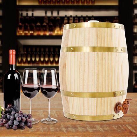Fût à vin de 10 litres, fût à vin vertical en bois, fût en pin avec robinet, fût de vieillissement pour whisky 26 x 33 cm (1/5)