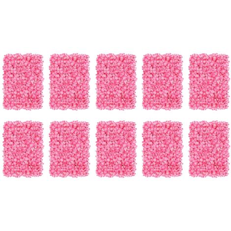 Lot de 10 panneaux de fleurs artificielles roses, 40 x 60 cm, pour la décoration de fond de mariage, mur végétal artificiel à réaliser soi-même, idéal comme décor de fond pour les événements festifs