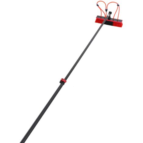 Brosse de lavage de 7,2 m, perches pour le nettoyage des vitres, brosse de nettoyage à alimentation en eau, nettoyeur de vitres d'extérieur, télescopique pour vitres et panneaux solaires (1/5)