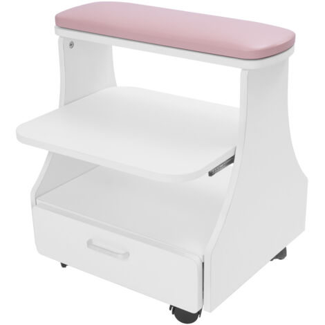 Chariot de coiffure portable, chariot de salon pour manucure et pédicure, adapté à la pédicure, à la manucure, aux massages et aux produits de salon, rose, capacité de charge de 50 kg (1/5)