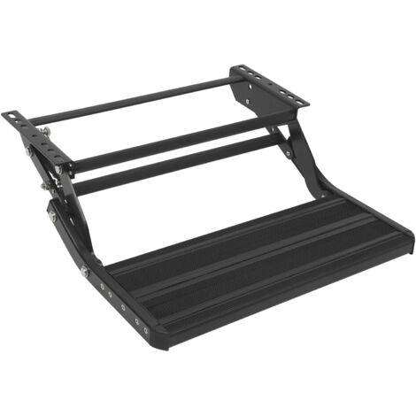 Marchepied pour camping-car, escalier pour caravane, marchepied manuel à une marche, pliable, adapté aux camping-cars et aux caravanes. Noir, capacité de charge de 200 kg