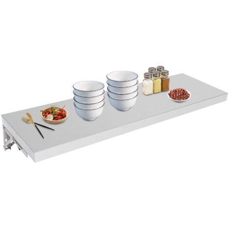 Tablette pliante murale en acier inoxydable 304 – Support de comptoir 100 cm, charge 75 kg, escamotable pour cuisine et food truck (1/5)