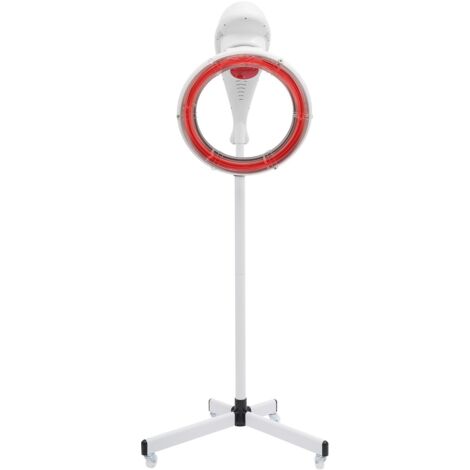 Casque sèche-cheveux sur pied blanc – Infrarouge 950W, écran LCD, hauteur réglable 157-178 cm – Pour salon de coiffure et esthéticienne