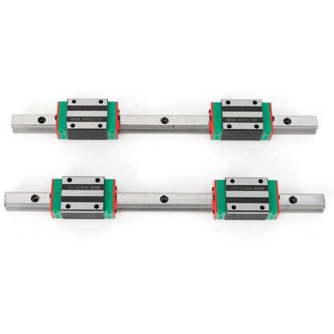 Rails Linéaires MGN9 300 Mm + Chariots MGN9H - Pour Imprimantes 3D Et CNC, Acier, Avec Guides En Plastique