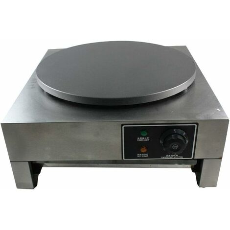 Senderpick – Crêpière électrique professionnelle 3 kW – Plaque chauffante 400 mm – Température réglable 50-300 °C – Acier inoxydable durable