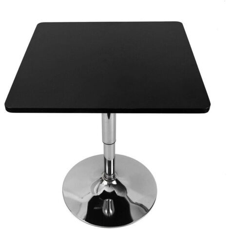 Table de bar noire - 60x60 cm - Hauteur réglable 67-91,5 cm - Charge 60 kg - MDF + fer - Pour salon, cuisine, bar (1/5)