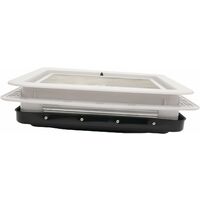 Fenêtre De Toit Pour Camping-Car - 42x42 Cm, Ouverture 35x35 Cm - Étanche, Anti-Poussière Et Anti-Moustiques - Noir/Blanc