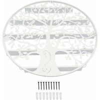 Étagère Vernis à Ongles En Bois Blanc - 6 Niveaux, Capacité 120 Flacons - Séparateurs Acrylique, Fixation Murale Facile