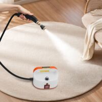 Nettoyeur vapeur à main de 1 500 W, nettoyeur vapeur haute pression à 6 vitesses pour la cuisine, les canapés, la voiture, les joints et le carrelage, orange (sans réservoir d'eau)
