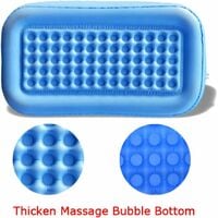 Baignoire gonflable pliable et mobile - Coussin de nuque relaxant piscine adulte - Bleu - 160 x 82 x 75 cm