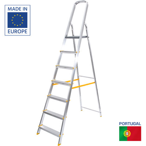 DENZEL - Escabeau 7 marches en aluminium - jusqu'à 150 kg