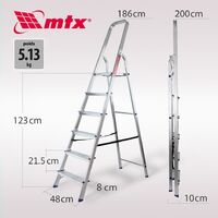 MTX - Escabeau 6 marches - 150 kg, aluminium