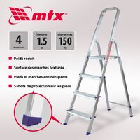 MTX - Escabeau 4 marches - 150 kg, aluminium