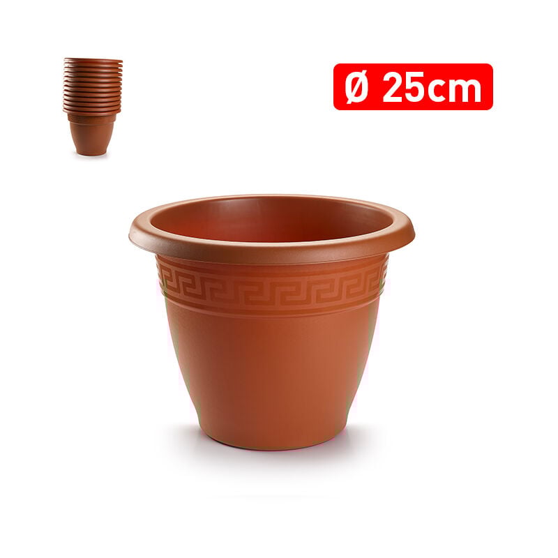MACETA REDONDA 20X20X15CM MARRON 11276