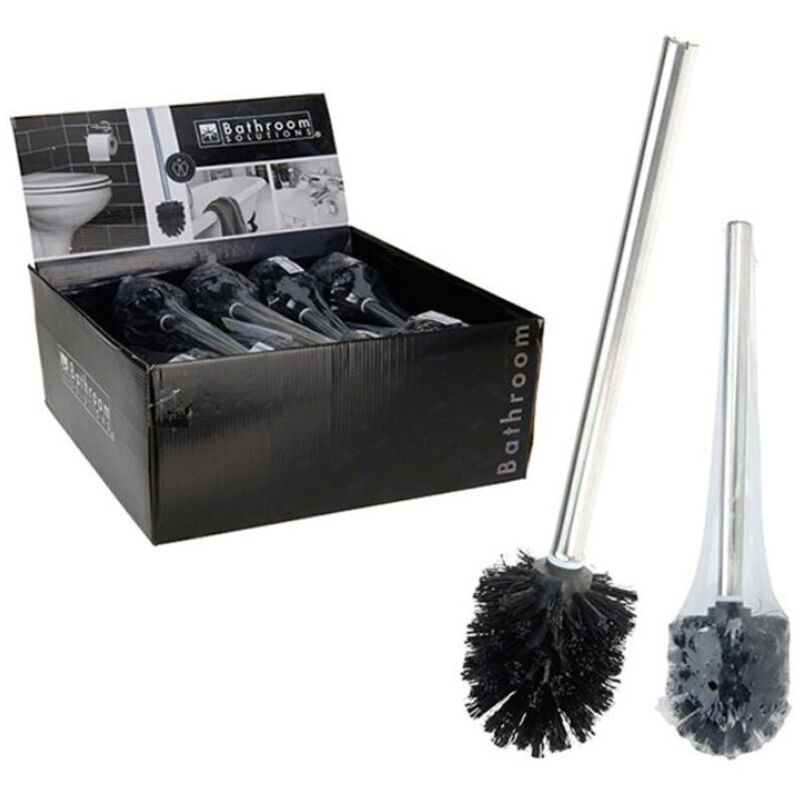 Escobilla De Baño Con Base De Acero Inoxidable - Incluye 2 Cabezales Y Tapa Antisalpicaduras