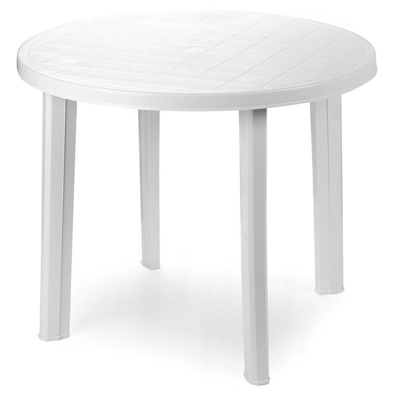 MESA RESINA TONDO BLANCA 90CM