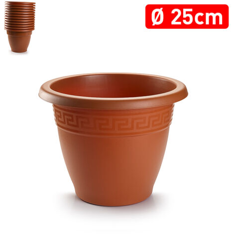 MACETA REDONDA 20X20X15CM MARRON 11276