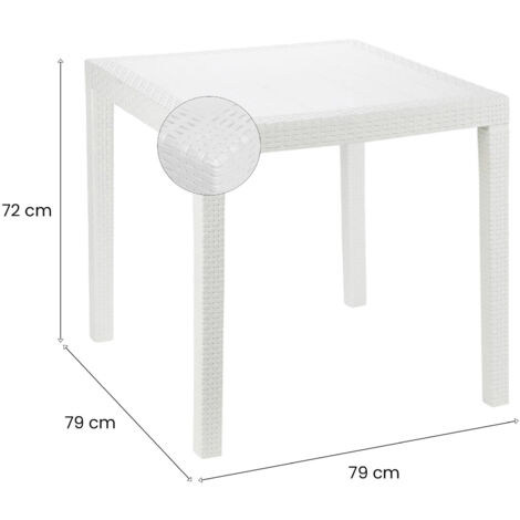 MESA RESINA KING 79X79 CM BLANCA