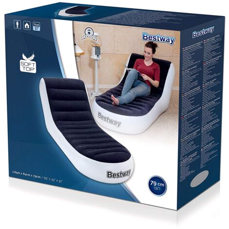 SILLÓN HINCHABLE CHAISE SPORT LOUNGER 165X84X79 CM SUPERFICIE FLOTADA 75064