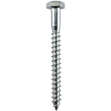 Tornillo Tirafondo DIN 571 8x50 - Para Madera Y Aglomerado, Cabeza Hexagonal, Zincado