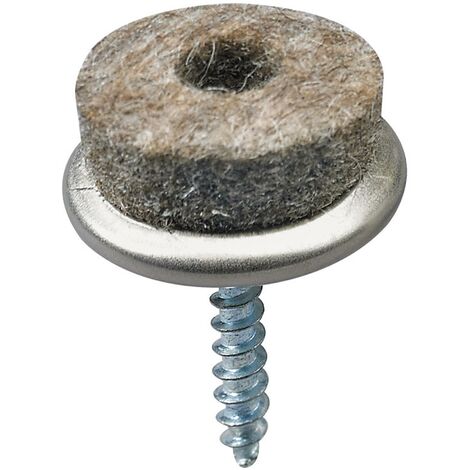 Hettich Parkettgleiter zum Anschrauben,20x26 mm, Filz grau - 4 Stück