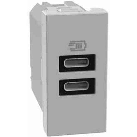 Bticino USB-Ladegerät Für Livinglight-Platte – 2x Typ-A, Bis 15 W, Weiß, Zum Einbau In Wand