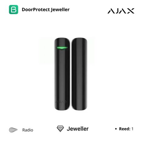 38098 - Jeweller - DoorProtect - Drahtloser magnetischer Öffnungsmelder - Farbe black - Ajax drahtlose Sicherheit