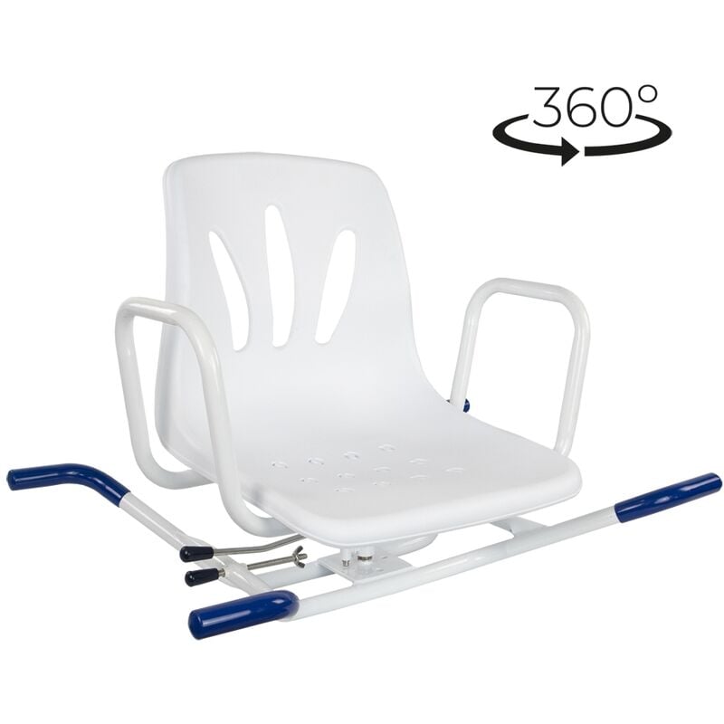 Mobiclinic Silla De baño giratoria lago reposabrazos y respaldo 360º marca española resistente al ag