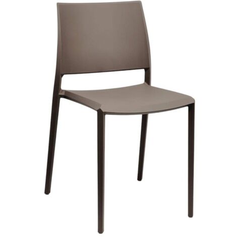 Ws Design – Chaise pliante en polypropylène tortora – Hauteur d'assise 47 cm – Empilable et léger – Pour intérieur et extérieur (1/5)