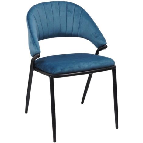 Chaise Pasadena recouverte de velours laiton et pieds en métal noir pour salles à manger et restaurants (1/5)