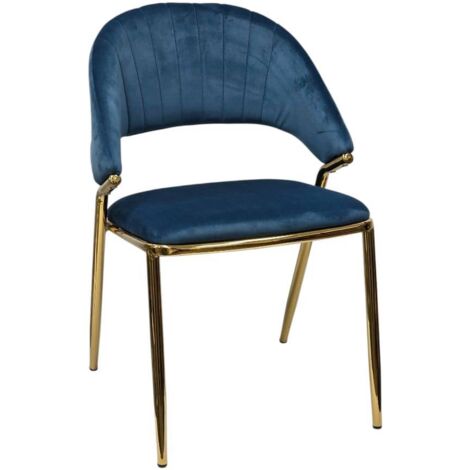 Chaise Pasadena recouverte de velours laiton et pieds dorés pour salles à manger et restaurants (1/5)