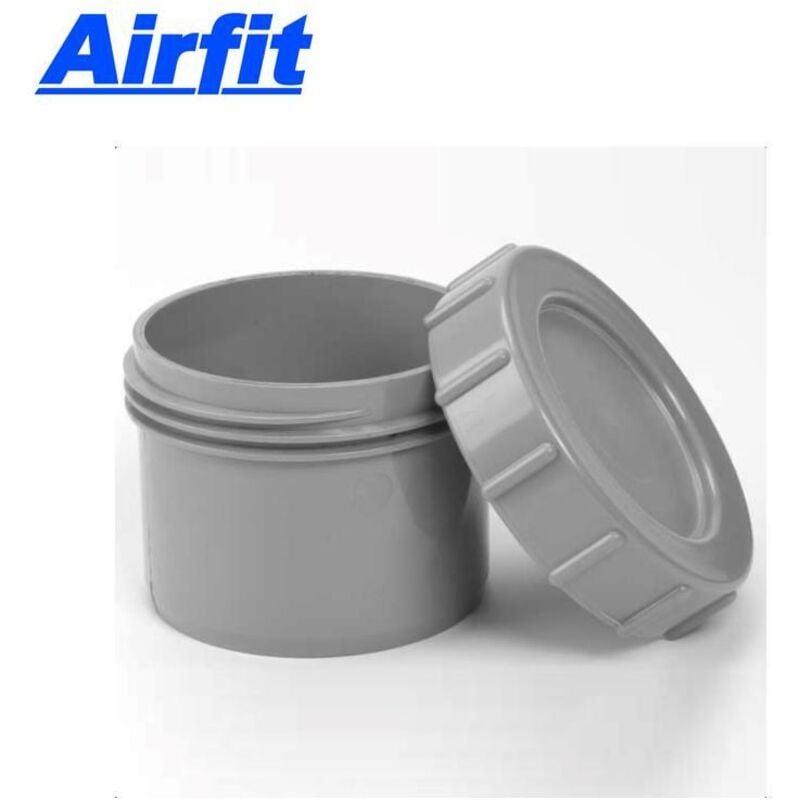 Airfit Endstopfen DN 50 mit Schraubverschlusskappe, grau, 51050ES