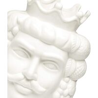 Baroni Home Têtes de Maure en porcelaine style sicilien avec couronne. Pot pour plantes intérieures King blanc 14x14x222cm