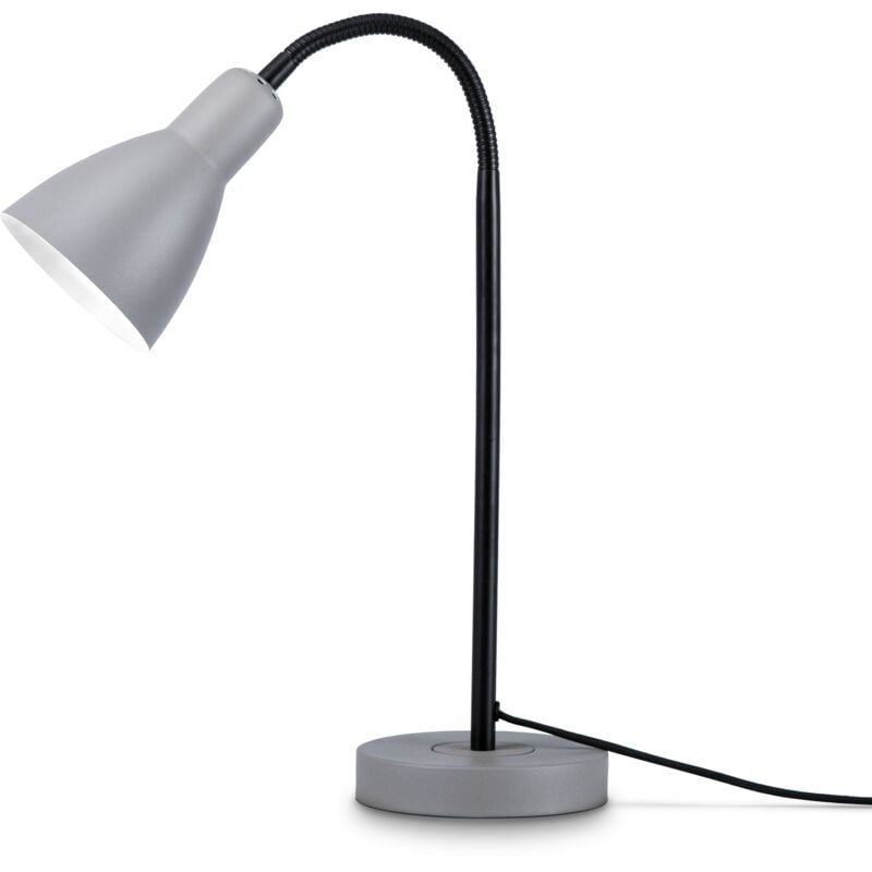 Büro Grau Tischlampe Arbeitszimmer Home Deko LED Lampe Schwarz Tischleuchte Schreibtischlampe E27 Tischleuchte Paco 5,