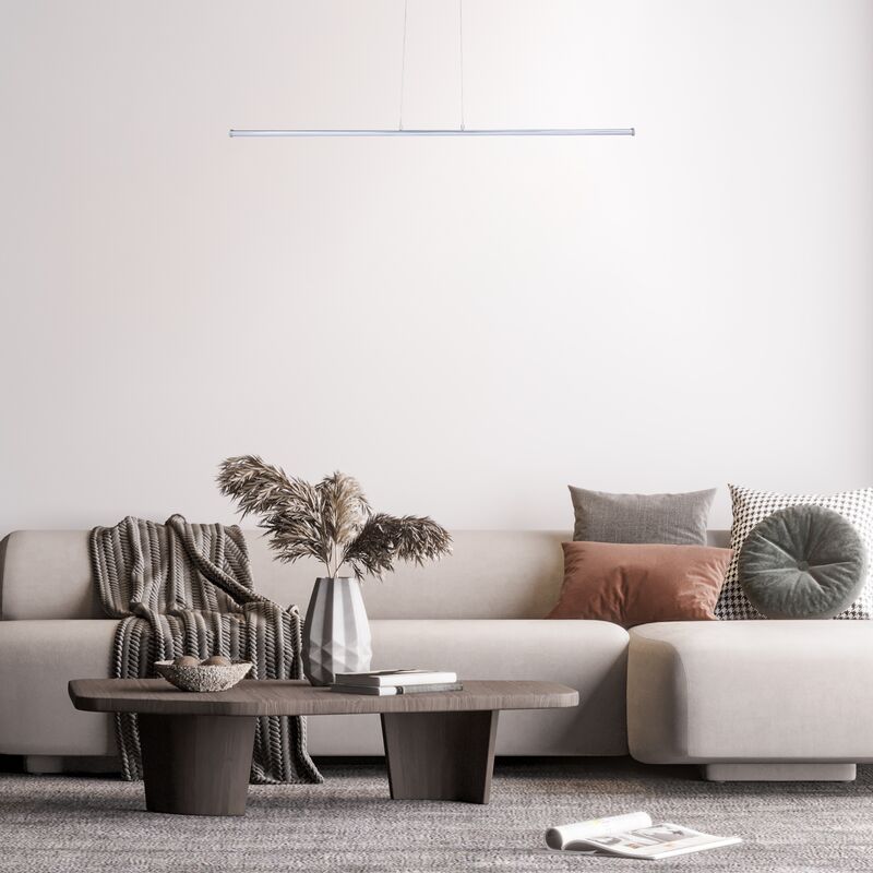 Paco Home LED Pendellampe Deko Wohnzimmer Lampe Esstisch Pendelleuchte Büro  Zeitlos Modern Typ 4, Chrome - Weiß
