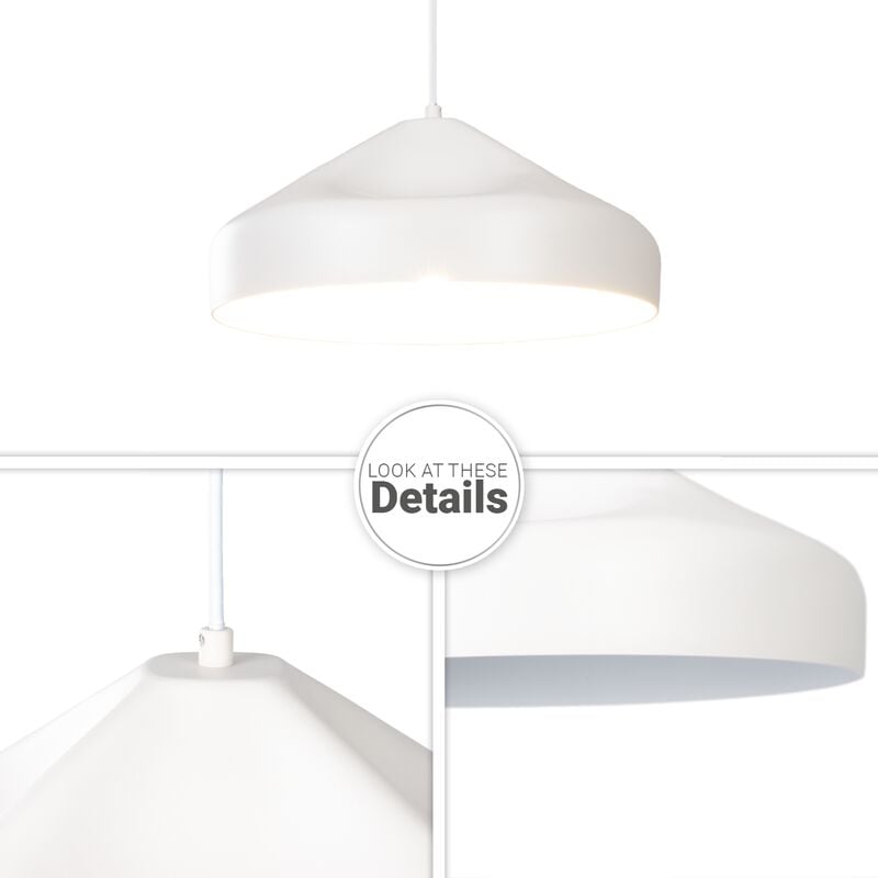 Paco Home Hängeleuchte Wohnzimmer Esstisch Küchenlampe 1,5m Textilkabel  Industriell Pendelleuchte - Typ 3, Weiß-Weiß | Pendelleuchten