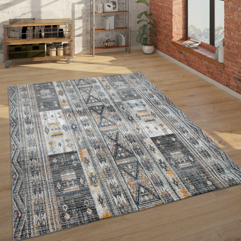 Paco Home Teppich Wohnzimmer Kurzflor Geometrisches Muster, Modern Und  Trendig In Braun Beige 120x170 cm