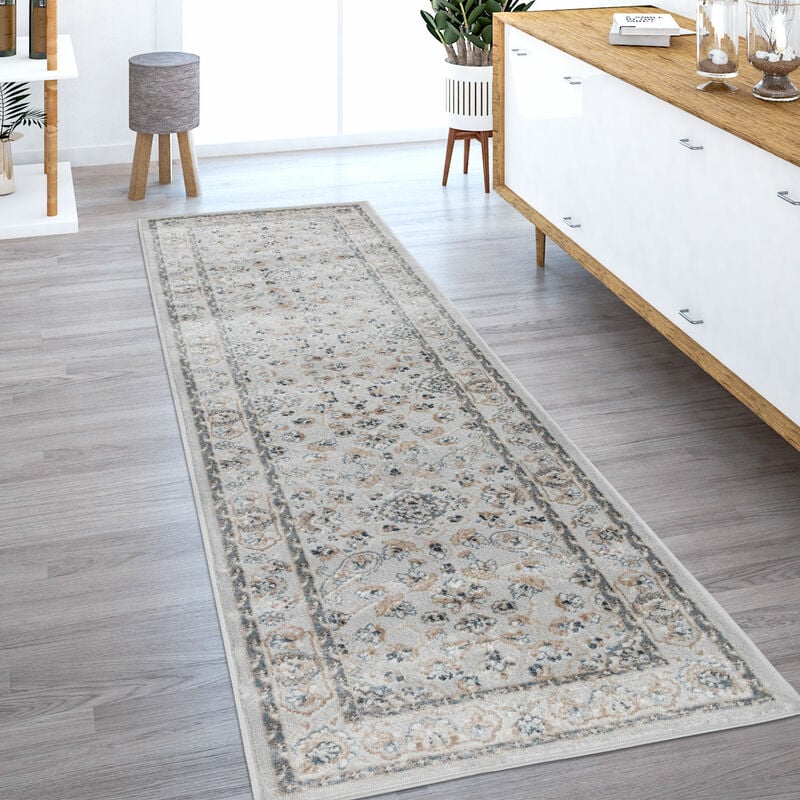 Paco Home Teppich Wohnzimmer Kurzflor Orientalisches Muster Mit Ornamenten  Grau Beige Blau 60x100 cm