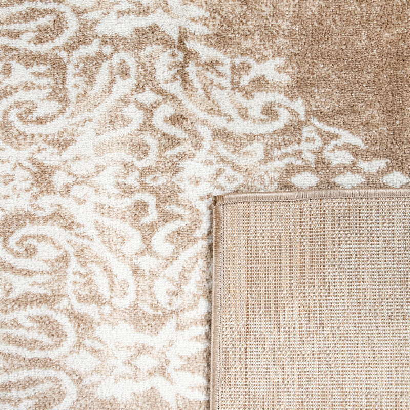 Paco Home Teppich Wohnzimmer Kurzflor Mit Modernem Orientalischem Muster In  Beige Braun 80x150 cm