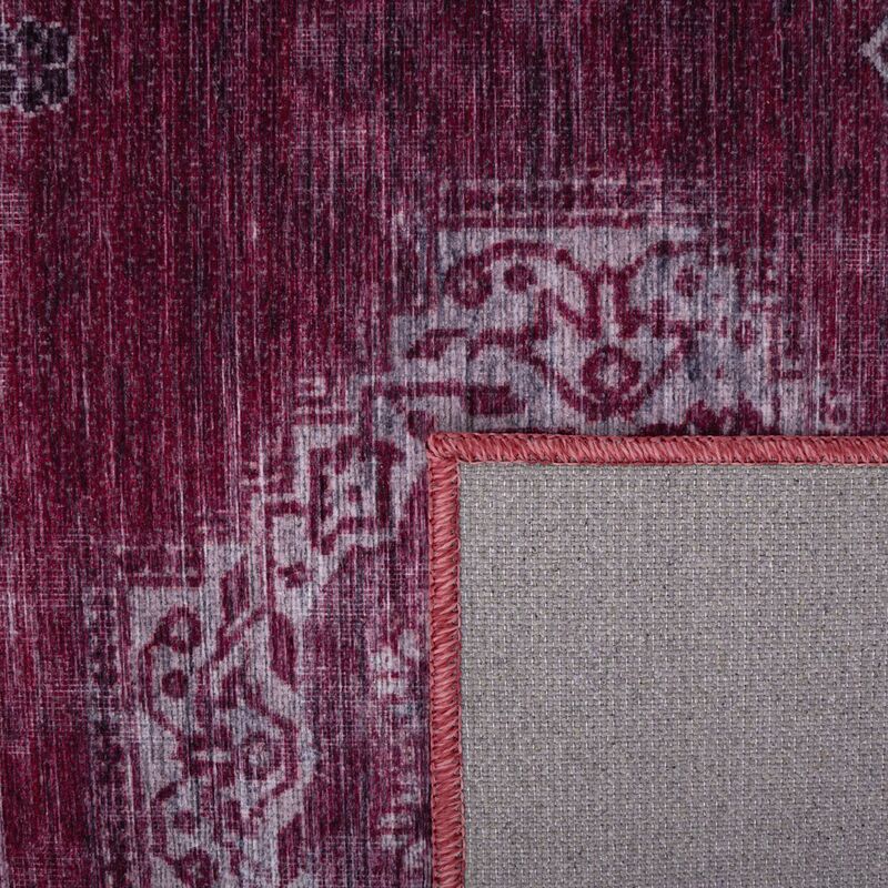 Home Vintage Paco Flachgewebe Rot 60x100 cm, Orient Waschbar Bordüre Wohnzimmer Teppich Ornamente