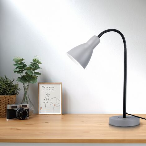 Tischleuchte Tischlampe Schwarz Grau Büro Schreibtischlampe E27 Lampe Arbeitszimmer Paco LED Tischleuchte 5, Deko Home