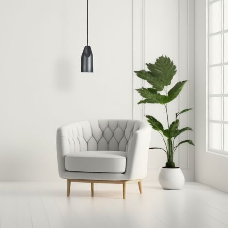 Industriell Paco Weiß Esstisch Pendelleuchte Home 1, 1,5m Textilkabel Typ Küchenlampe Hängeleuchte Schwarz - - Wohnzimmer