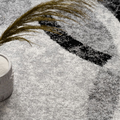 Paco Home Designer Teppich Wohnzimmer Teppich Kreis Muster in Grau Creme Preishammer 60x100 cm