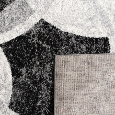 Paco Home Designer Teppich Wohnzimmer Teppich Kreis Muster in Grau Creme Preishammer 60x100 cm