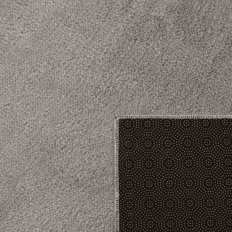 Paco Home Moderne Badematte Badezimmer Teppich Shaggy Kuschelig Weich Einfarbig Grau 40x55 cm